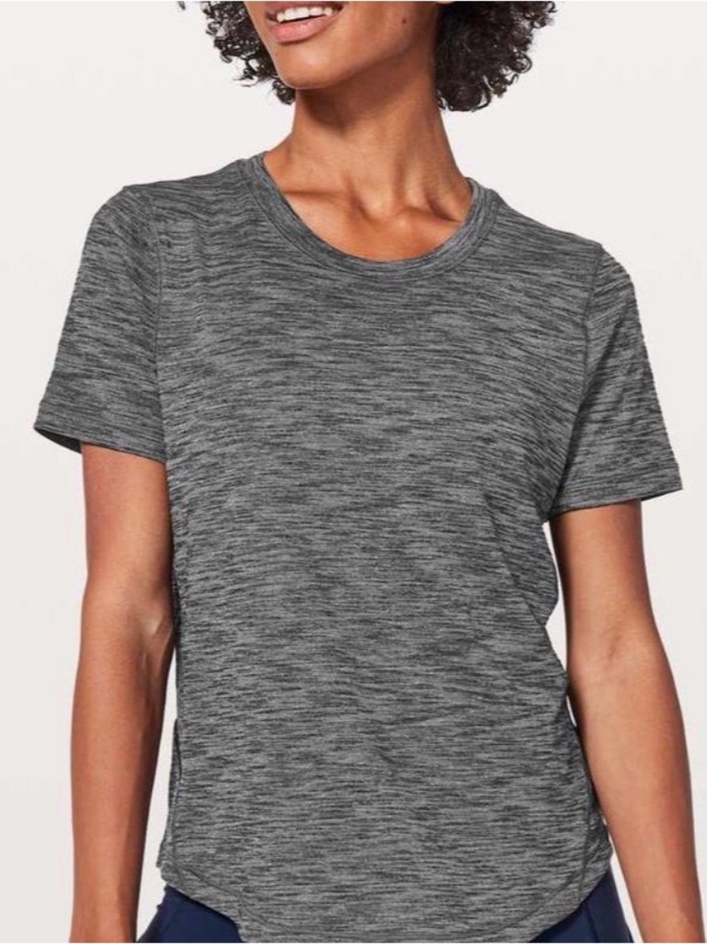 lululemon athletica Heathered Charcoal Short Sleeve Crew